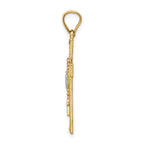 14K w/Rhodium Cross w/Rosary Pendant