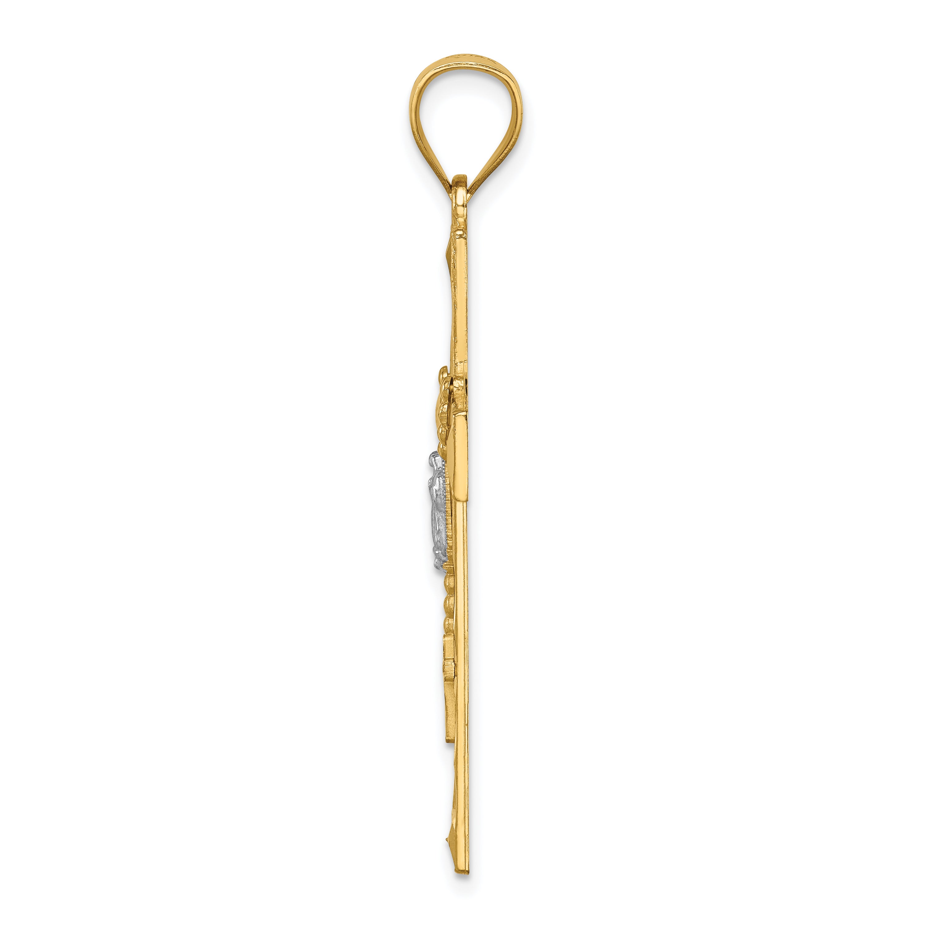 14K w/Rhodium Cross w/Rosary Pendant Secondary image