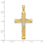 14K w/Rhodium Cross w/Rosary Pendant