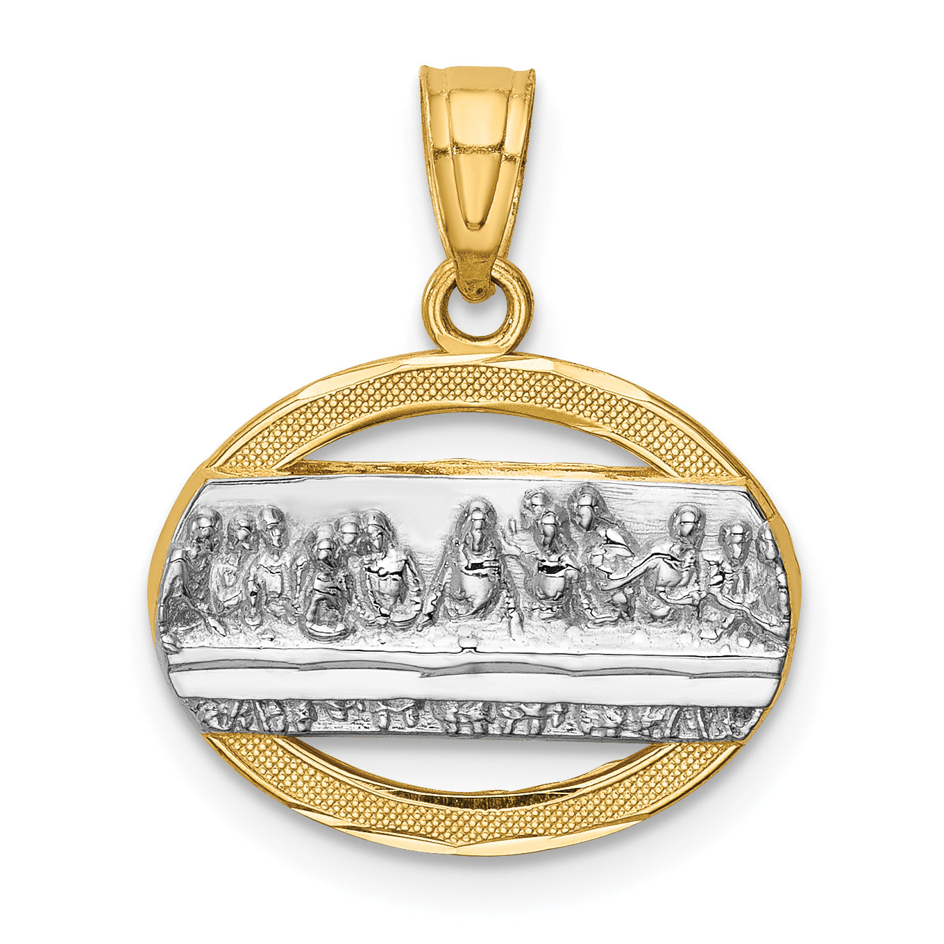 14K w/Rhodium The Last Supper Pendant