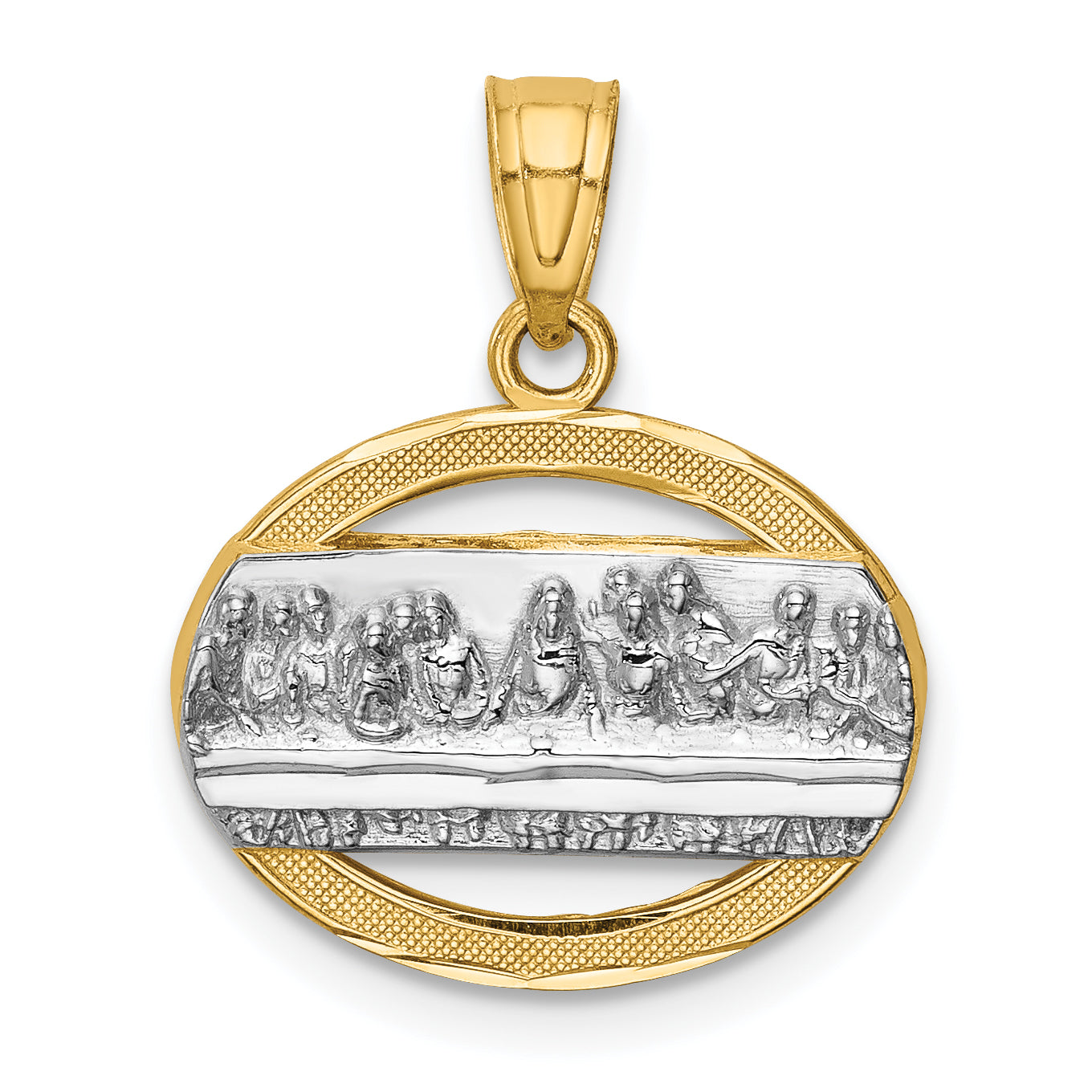 14K w/Rhodium The Last Supper Pendant Main image