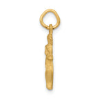 14K Gold Satin Diamond-Cut Gemini Zodiac Charm  Elegant Themed Design