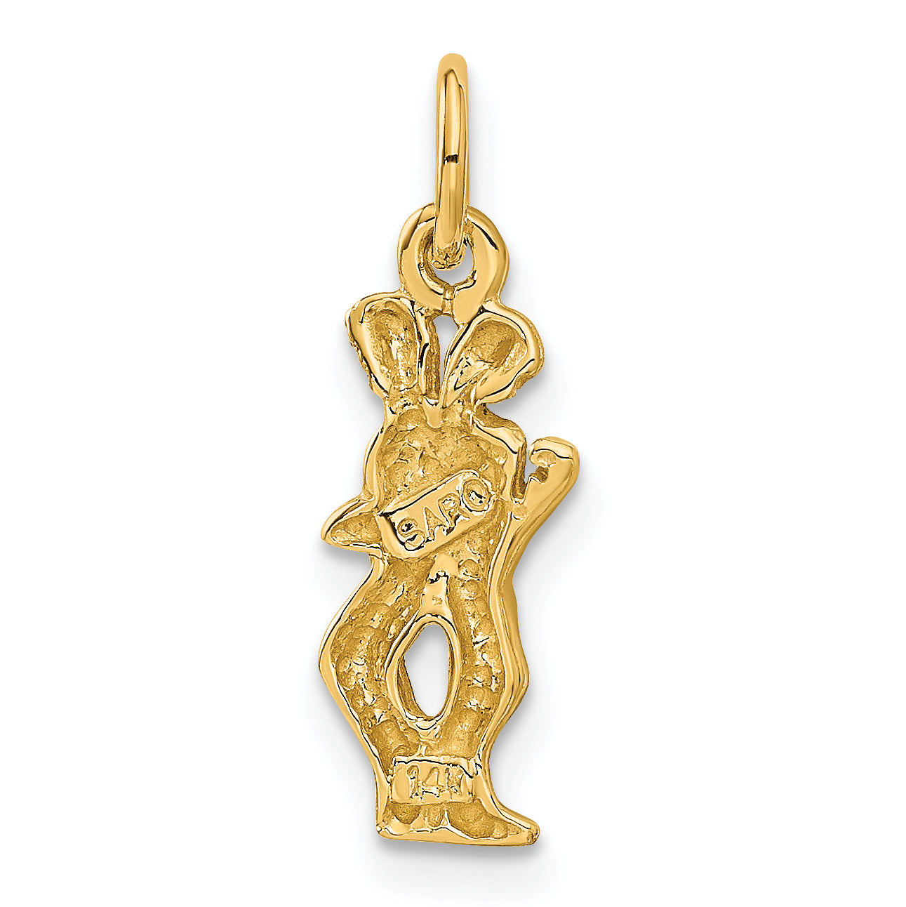 14K Gold Satin Diamond-Cut Gemini Zodiac Charm  Elegant Themed Design