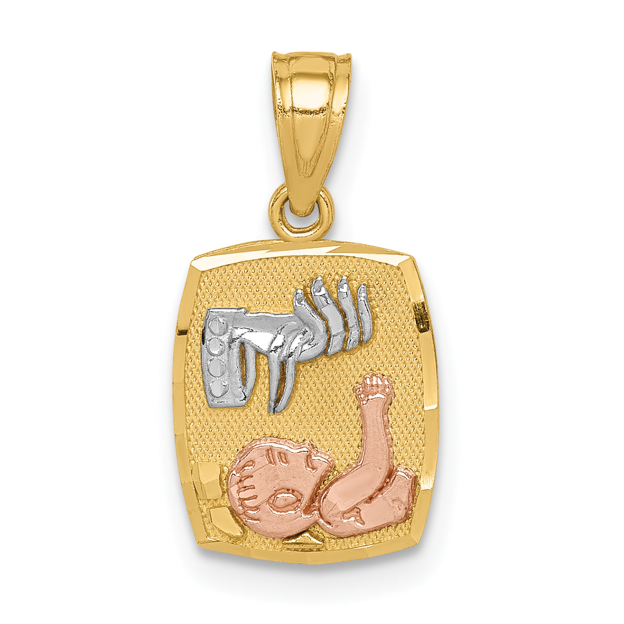 14K Two-tone w/White Rhodium Baptism Pendant Main image