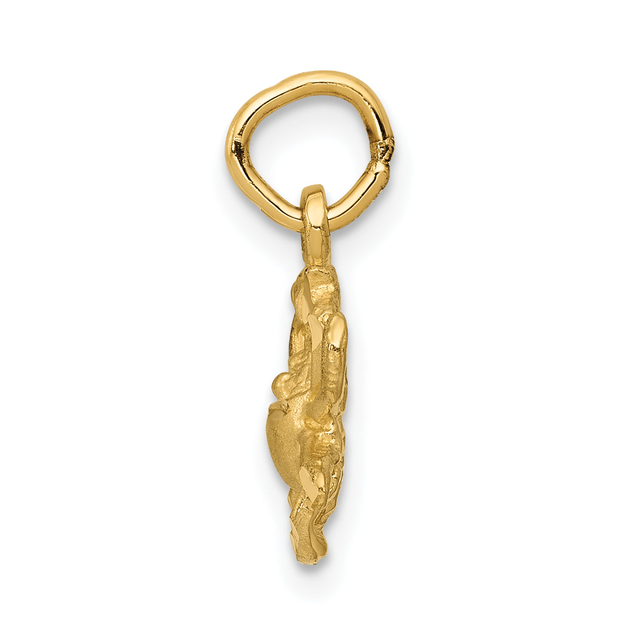14K Gold Satin Diamond-Cut Cancer Zodiac Charm  Elegant and Themed Design Secondary image