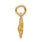 14K Gold Satin Diamond-Cut Cancer Zodiac Charm  Elegant and Themed Design