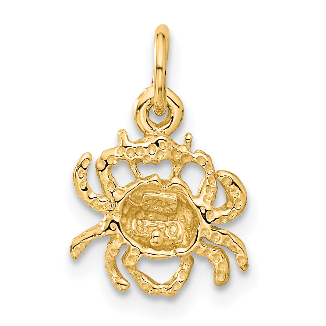 14K Gold Satin Diamond-Cut Cancer Zodiac Charm  Elegant and Themed Design