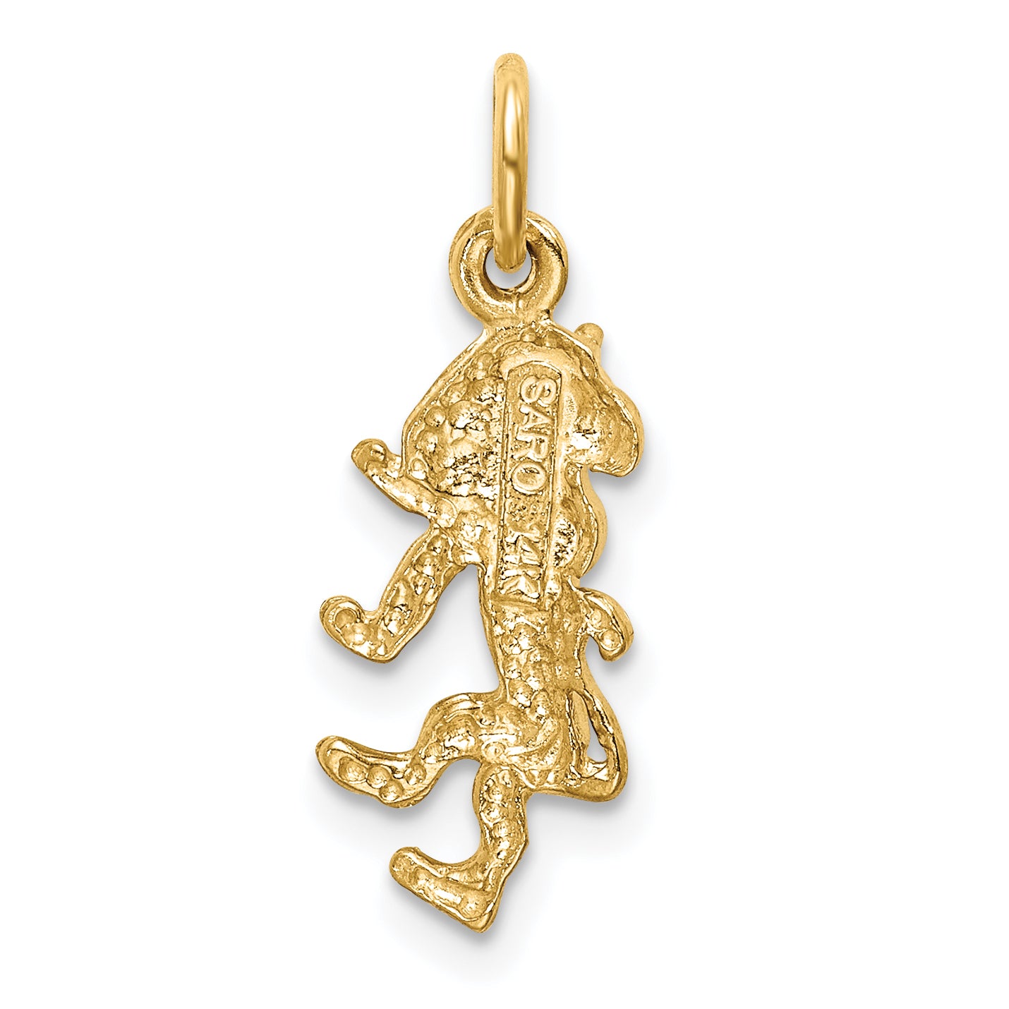 14K Gold Satin Diamond-Cut Leo Zodiac Charm  Elegant and Themed Jewelry
