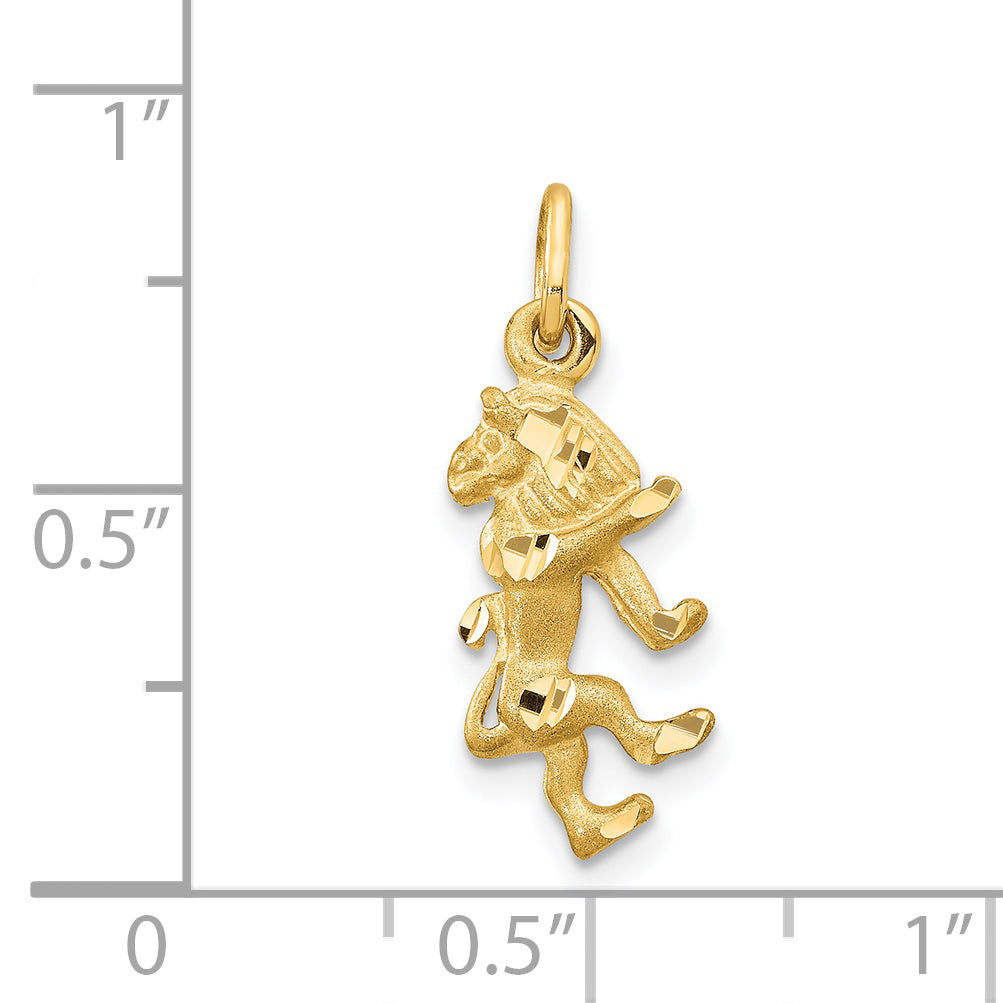 14K Gold Satin Diamond-Cut Leo Zodiac Charm  Elegant and Themed Jewelry
