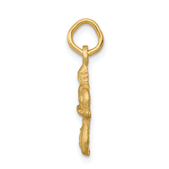 14K Gold Satin Diamond-Cut Virgo Zodiac Charm  Elegant & Themed Design