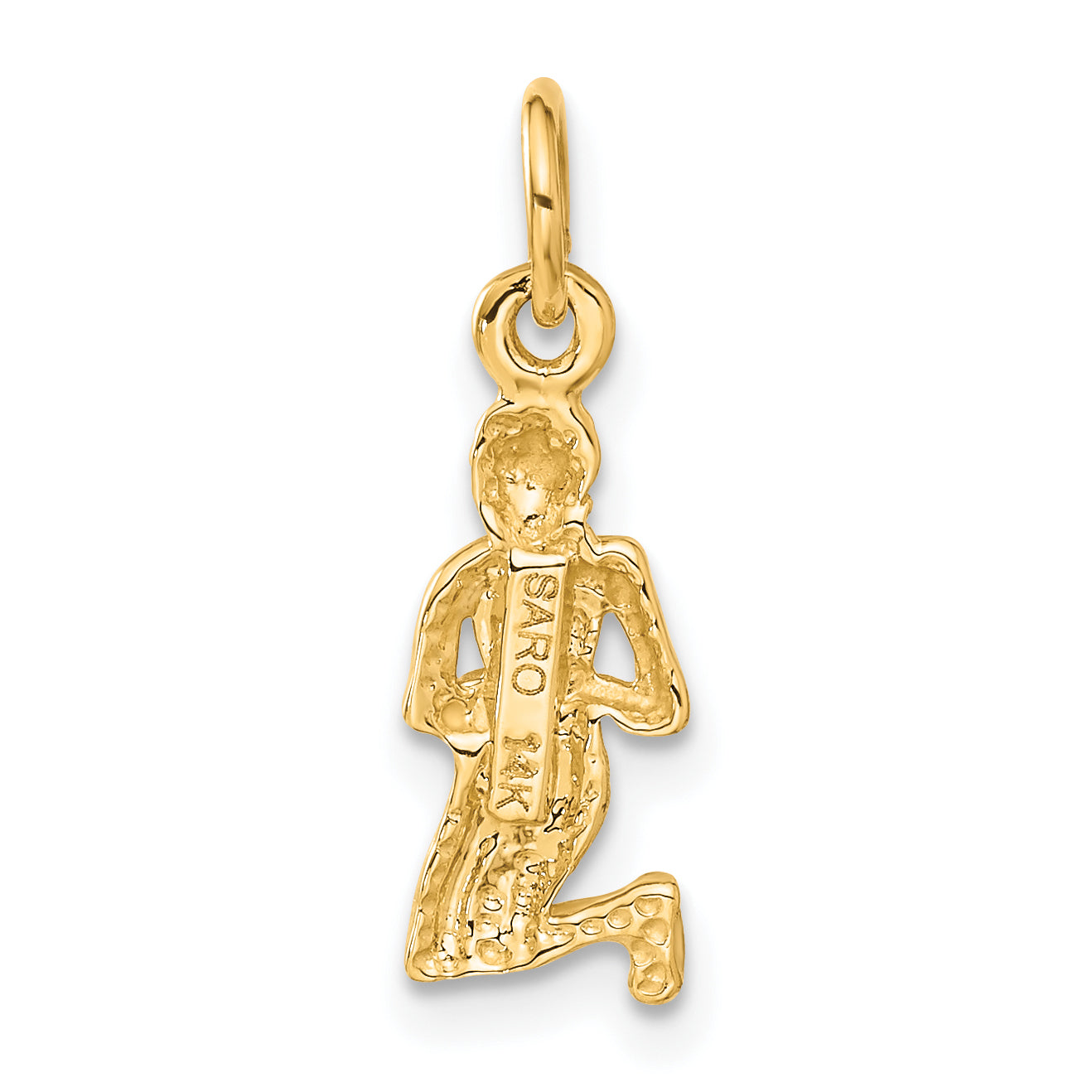 14K Gold Satin Diamond-Cut Virgo Zodiac Charm  Elegant & Themed Design