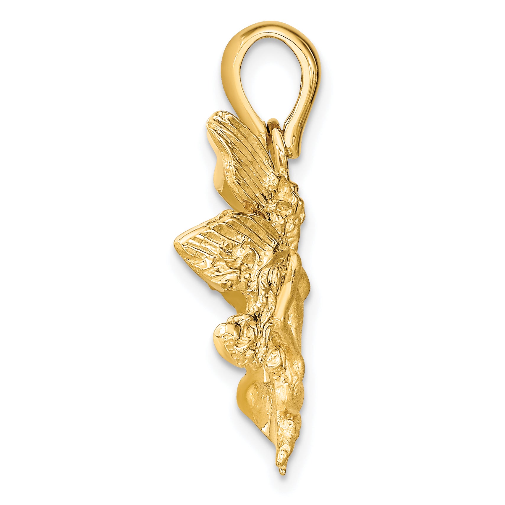 14k Satin and Polished Fairy Charm