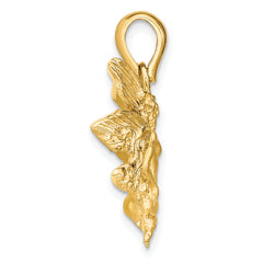 14k Satin and Polished Fairy Charm