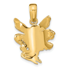 14k Satin and Polished Fairy Charm