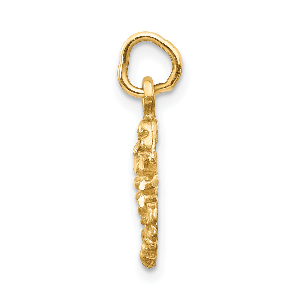 14K Gold Satin Diamond-Cut Scorpio Zodiac Charm  Elegant and Themed Design