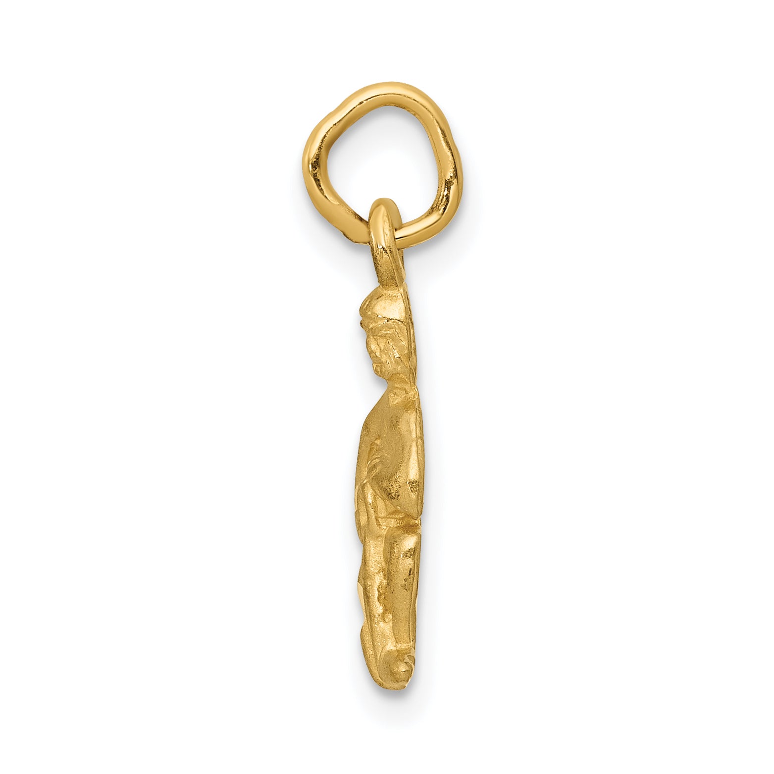 14K Gold Satin Diamond-Cut Aquarius Zodiac Charm  Elegant & Themed Design Secondary image