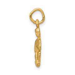14K Gold Satin Diamond-Cut Aquarius Zodiac Charm  Elegant & Themed Design