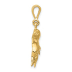 14K Gold Dolphin Charm with Polished Finish, Elegant Themed Design