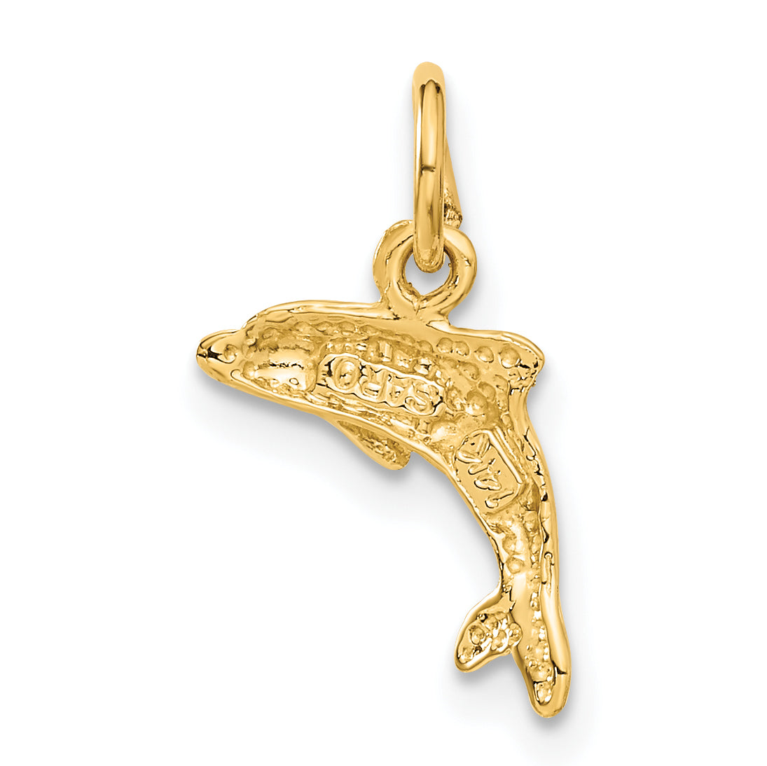 14K Gold Dolphin Pendant with Polished Finish Elegant and Themed Charm