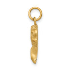 14K Yellow Gold Men's Dog Charm with Brushed Diamond-Cut Finish 24mm