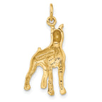 14K Yellow Gold Boxer Dog Charm with Diamond-Cut Brushed Finish  Elegant and Detailed