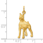 14K Yellow Gold Boxer Dog Charm with Diamond-Cut Brushed Finish  Elegant and Detailed