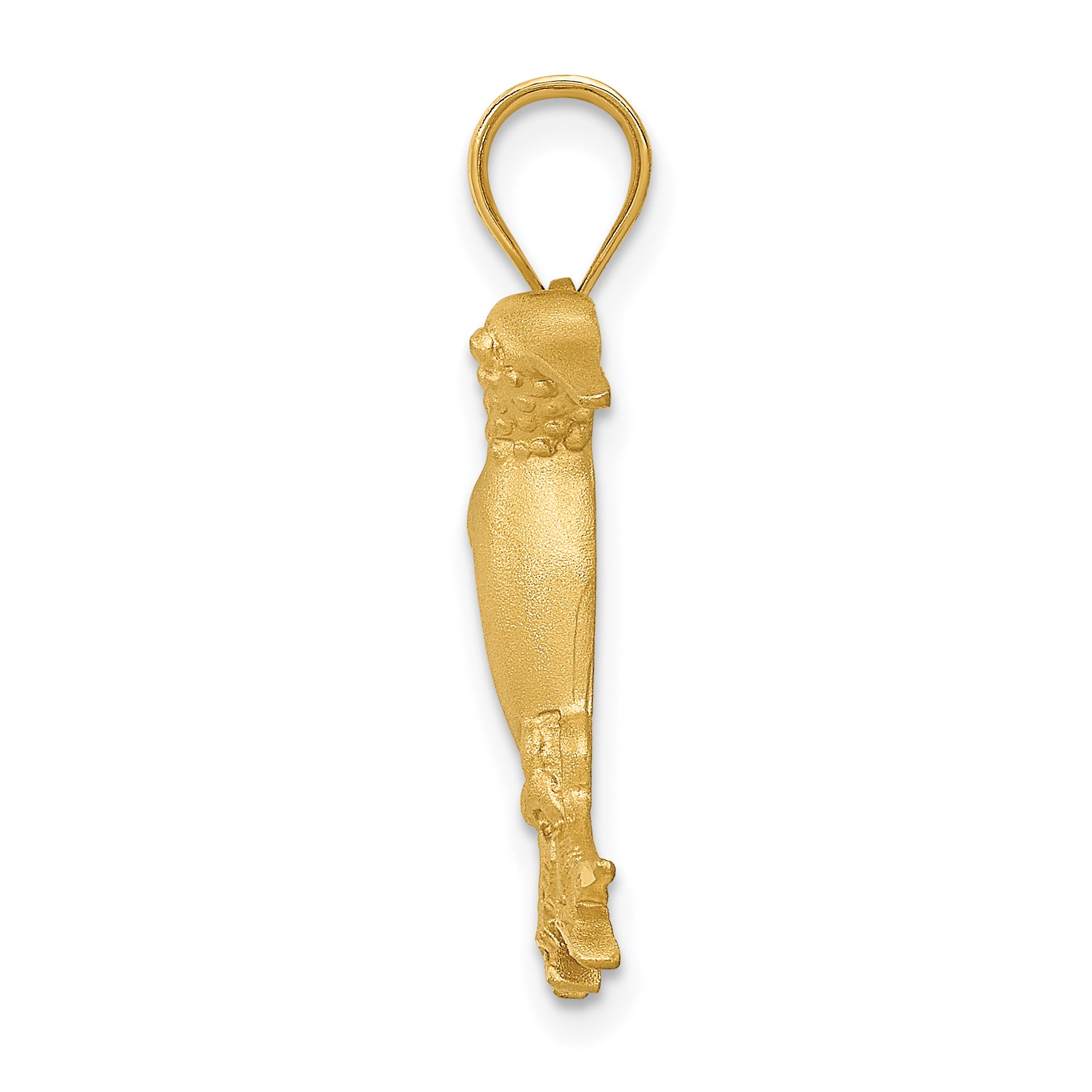 14K Gold Hummingbird Charm with Brushed Finish Elegant & Solid Design Secondary image