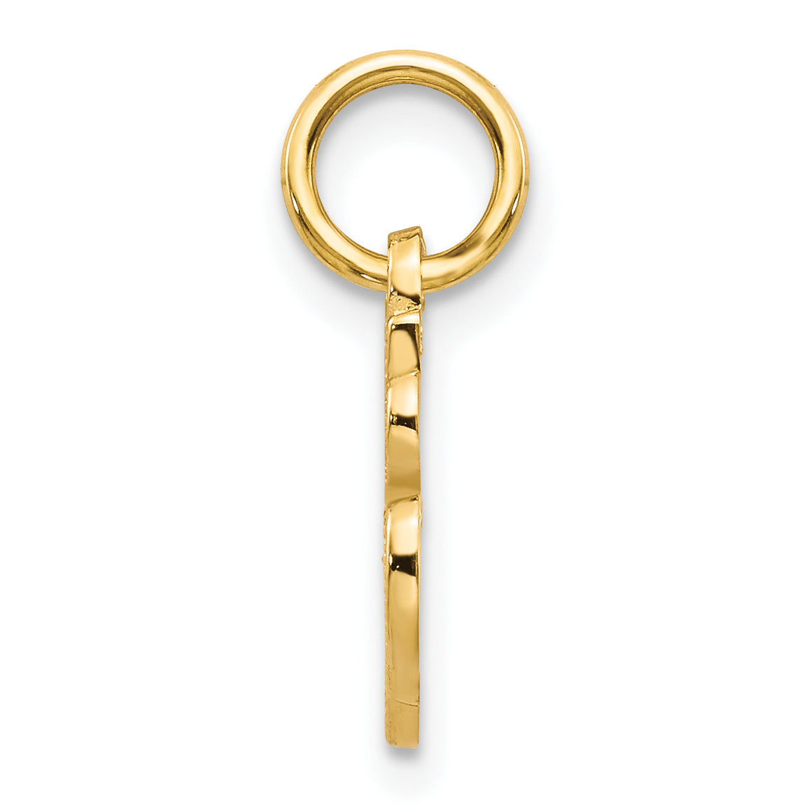 14K Gold Script Letter A Charm with Polished Finish Elegant Small Design