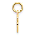 14K Gold Script Letter A Charm with Polished Finish Elegant Small Design
