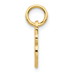 14K Gold Script Letter A Charm with Polished Finish Elegant Small Design