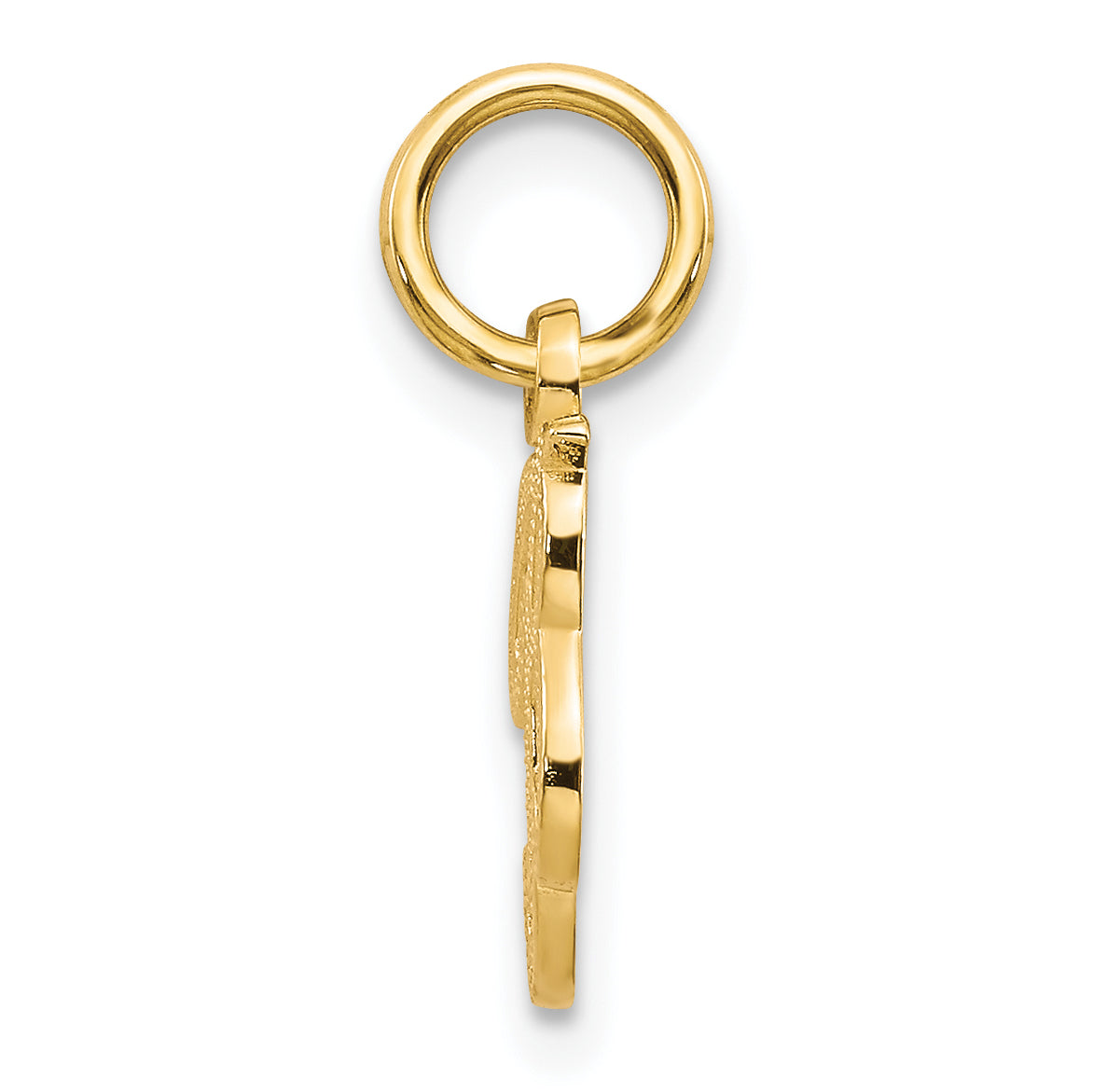 14K Gold Script Letter B Initial Charm Polished Finish Small Elegant Design. Secondary image