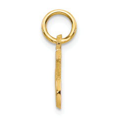14K Yellow Gold Script Letter C Charm  Polished, Textured, Small Luxury Accessory
