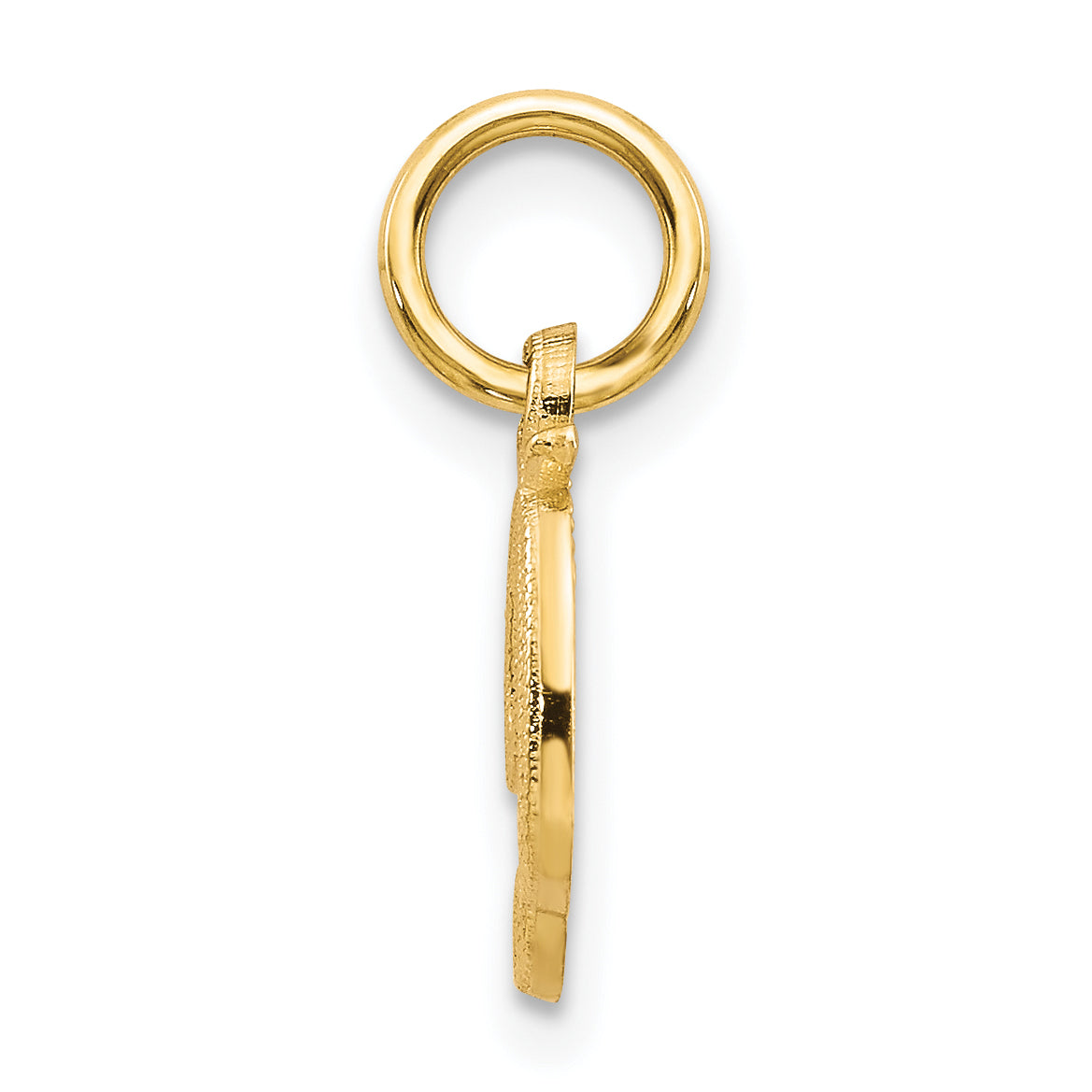 14K Yellow Gold Script Letter D Charm  Polished & Textured Small Pendant Secondary image