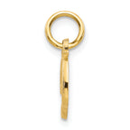 14K Yellow Gold Script Letter D Charm  Polished & Textured Small Pendant