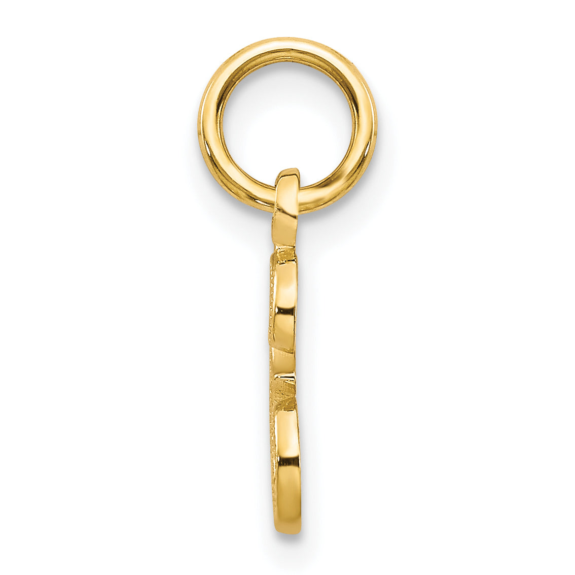14K Yellow Gold Script Letter E Initial Charm with Polished Finish Secondary image