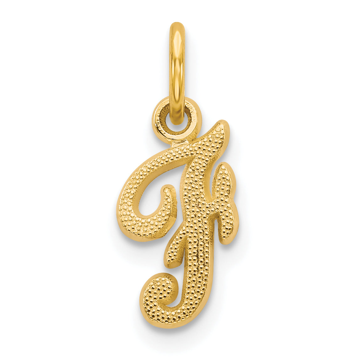 14KY Script Letter F Initial Charm Main image