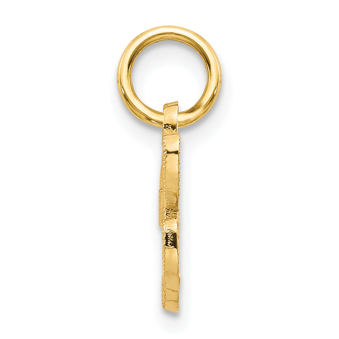 14K Yellow Gold Script Letter H Charm with Polished Finish  Small and Elegant Secondary image