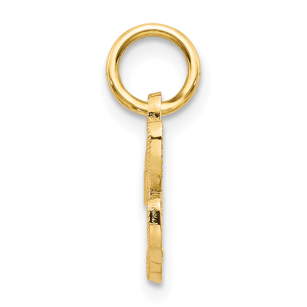 14K Yellow Gold Script Letter H Charm with Polished Finish  Small and Elegant