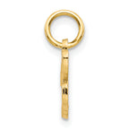 14K Yellow Gold Script Letter H Charm with Polished Finish  Small and Elegant