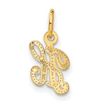 14K Yellow Gold Script Letter H Charm with Polished Finish  Small and Elegant