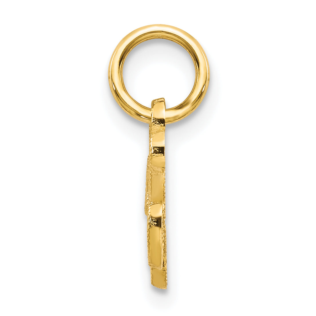 14K Gold Script Letter K Charm with Polished Textured Finish Secondary image