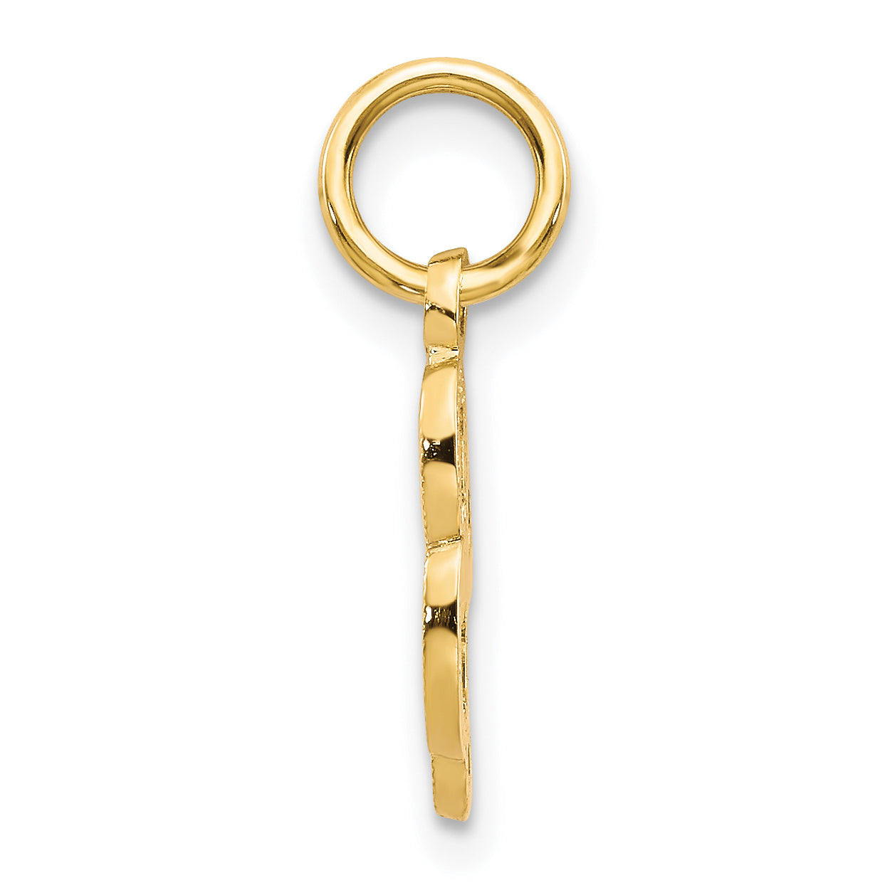14K Yellow Gold Script Letter L Charm with Polished Finish Small and Elegant Design