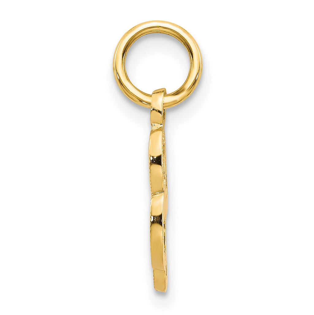 14K Yellow Gold Script Letter L Charm with Polished Finish Small and Elegant Design