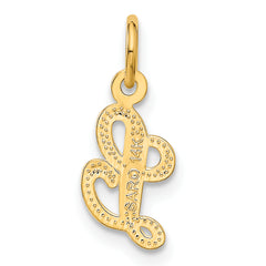 14K Yellow Gold Script Letter L Charm with Polished Finish Small and Elegant Design