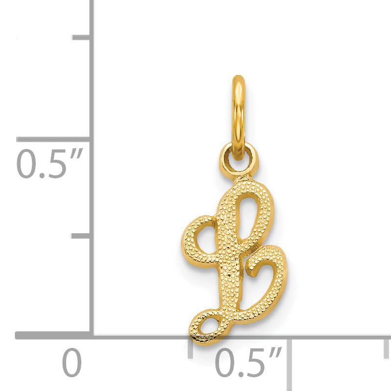14K Yellow Gold Script Letter L Charm with Polished Finish Small and Elegant Design