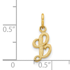 14K Yellow Gold Script Letter L Charm with Polished Finish Small and Elegant Design