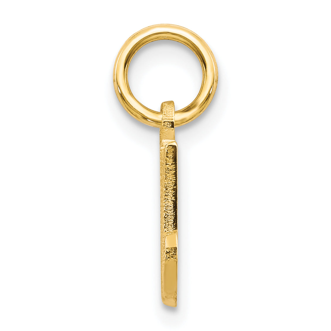 14K Yellow Gold Script Letter M Charm with Polished Finish Elegant and Textured