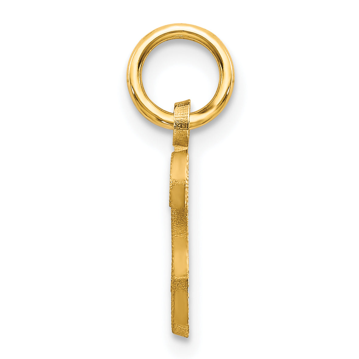 14K Yellow Gold Script Letter S Charm with Polished Textured Finish Secondary image