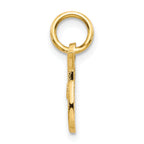 14K Gold Script Letter T Charm with Polished Textured Finish