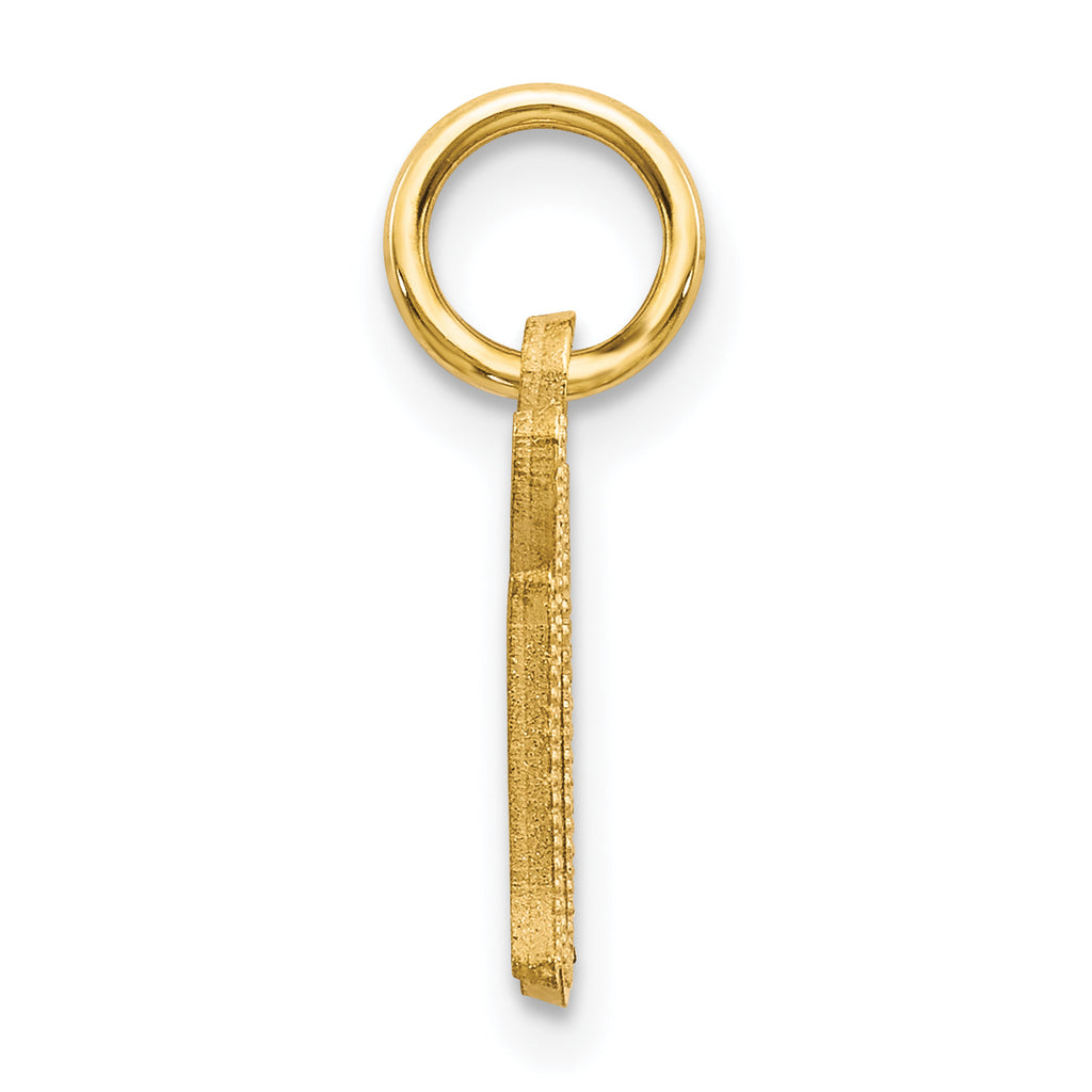 14K Gold Letter G Initial Charm with Diamond-Cut Texture, Small